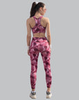 SOIE Woman - Quick-Dry Printed Sports Bra & High Waist Legging Set - Athleisure Set -for Women