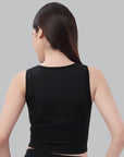 SOIE Woman - Sleeveless Activewear Solid Sports Crop Top - Crop Top -for Women