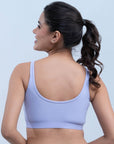 SOIE Woman - Removable Cups Non-Wired Full Coverage Low Impact Slip On Sports Bra - Bra -for Women