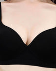 SOIE Woman - Lightly Padded Non Wired Stretch Cotton Full Coverage T-Shirt Bra with Push-up look - Bra -for Women