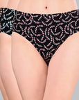SOIE Woman - High Rise Full Coverage Printed Stretch Cotton Hipster Panty (Pack of 3) - Panty -for Women