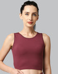 SOIE Woman - Sleeveless Activewear Solid Sports Crop Top - Crop Top -for Women