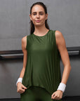 SOIE Woman - Boat Neck Coverup Tee with Back Slit and Tie - Activewear Cover-up Tee -for Women