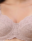 SOIE Woman - Lacy Non Padded Full-Coverage Bra with Flexi Underwire - Bra -for Women