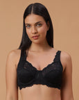 SOIE Woman - Lacy Non Padded Full-Coverage Bra with Flexi Underwire - Bra -for Women