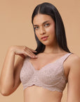 SOIE Woman - Lacy Non Padded Full-Coverage Bra with Flexi Underwire - Bra -for Women