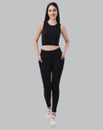 SOIE Woman - Sleeveless Activewear Solid Sports Crop Top - Crop Top -for Women