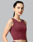 SOIE Woman - Sleeveless Activewear Solid Sports Crop Top - Crop Top -for Women