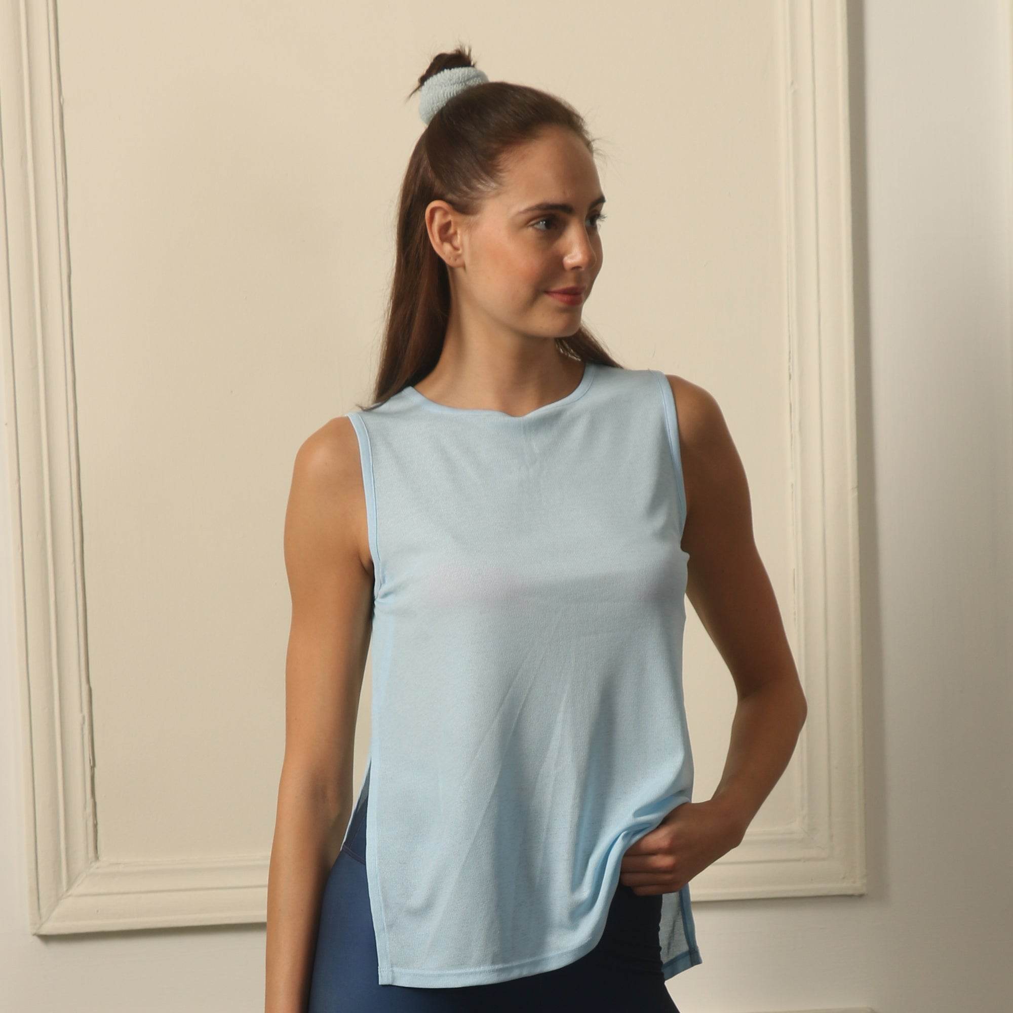 Boat Neck Coverup Tee with Side Slit – SOIE Woman