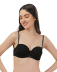 SOIE Woman - Medium Coverage Padded Underwired Multiway Transparent Back Bra - Bra -for Women