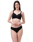 Full coverage Padded Non Wired Seamless Bra with Medium Coverage Brief