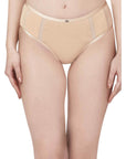 SOIE Woman - High Waist Full Coverage Mesh Panelled Brief - Panty -for Women