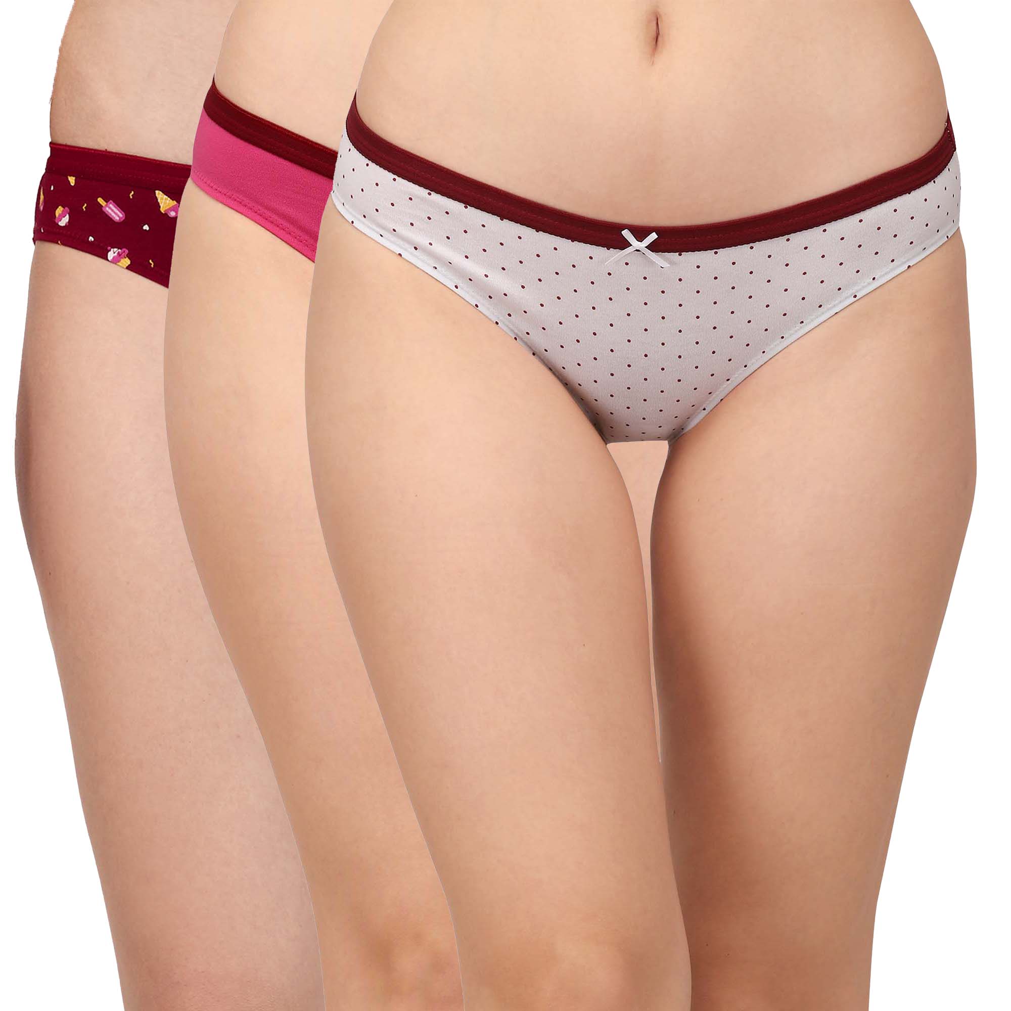 Mid Rise Medium Coverage Solid and Printed Cotton Stretch Brief Panty – SOIE  Woman