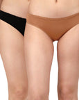 SOIE Woman - COTTON SPANDEX LOW RISE LACE BRIEF (PACK OF 2) - Panty -for Women