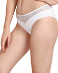 SOIE Woman - Mid Rise Brief With Lace Detailing - Panty -for Women