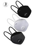 SOIE Woman - Two way respirator -8 Layer reusable SN 99 Protection Ear Loops Mask - Pack of 3 - -for Women