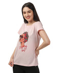 SOIE Woman - Half Sleeve Printed Soft Cotton Modal Lounge T-shirt - -for Women