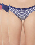 SOIE Woman - Mid Rise Medium Coverage Solid and Printed Cotton Stretch Brief Panty (Pack of 3) - Panty -for Women