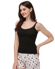 Cotton Spandex Camisole with Lace Detailing
