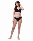 Full coverage Padded Non Wired Seamless Bra with Medium Coverage Brief