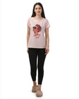 SOIE Woman - Half Sleeve Printed Soft Cotton Modal Lounge T-shirt - -for Women