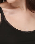 Cotton Spandex Camisole with Lace Detailing