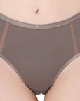 SOIE Woman - High Waist Full Coverage Mesh Panelled Brief - Panty -for Women