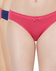 SOIE Woman - Mid Rise Medium Coverage Solid Colour Cotton Stretch Brief Panty (Pack of 3) - Panty -for Women
