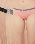 SOIE Woman - Mid Rise Medium Coverage Solid and Printed Cotton Stretch Brief Panty (Pack of 6) - Panty -for Women