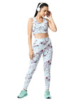 SOIE Woman - Quick-Dry Printed Sports Bra & High Waist Legging Set - Athleisure Set -for Women