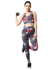 SOIE Woman - Quick-Dry Printed Sports Bra & High Waist Legging Set - Athleisure Set -for Women