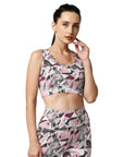SOIE Woman - Quick-Dry Printed Sports Bra & High Waist Legging Set - Athleisure Set -for Women