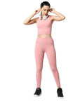 SOIE Woman - Quick-Dry Sleeveless Crop Top & High-Waist Legging Set - Athleisure Set -for Women