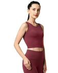 SOIE Woman - Quick-Dry Sleeveless Crop Top & High-Waist Legging Set - Athleisure Set -for Women