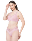 SOIE Woman - Full Coverage Padded Bra and Mid Rise Brief With Lace Detailing - -for Women