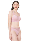 SOIE Woman - Full Coverage Padded Bra and Mid Rise Brief With Lace Detailing - -for Women