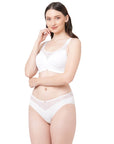 SOIE Woman - Full Coverage Padded Bra and Mid Rise Brief With Lace Detailing - -for Women