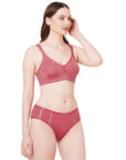 SOIE Woman - Full Coverage Minimiser Bra with High Waist Brief Set - Lingerie set -for Women