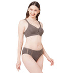 SOIE Woman - Full Coverage Minimiser Bra with High Waist Brief Set - Lingerie set -for Women