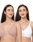 SOIE Woman - Full coverage cross over non padded non wired bra (Pack of 2) - Bra -for Women