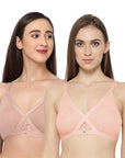 SOIE Woman - Full coverage cross over non padded non wired bra (Pack of 2) - Bra -for Women