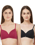 SOIE Woman - Semi/Medium Coverage Padded Non Wired T-shirt Bra(PACK OF 2) - -for Women