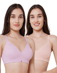 SOIE Woman - Non padded Non wired full coverage T-shirt Bra Combo - -for Women