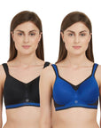 SOIE Woman - Full Coverage High Impact Padded Non Wired Sports Bra (Pack of 2) - Bra -for Women