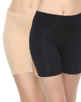 SOIE Woman - Solid Cotton Spandex Cycling Shorts (PACK of 2) - -for Women