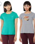 SOIE Woman - Soft Cotton Modal Solid & Printed Lounge T-shirt (PACK OF 2) - -for Women