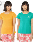 SOIE Woman - Soft Cotton Modal Solid & Printed Lounge T-shirt (PACK OF 2) - -for Women