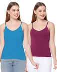SOIE Woman - Cotton Spandex Detachable Straps Camisole (PACK OF 2) - Camisole -for Women