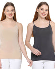 SOIE Woman - Polyamide Spandex Camisole With Detachable Back Strap (PACK of 2) - Camisole -for Women