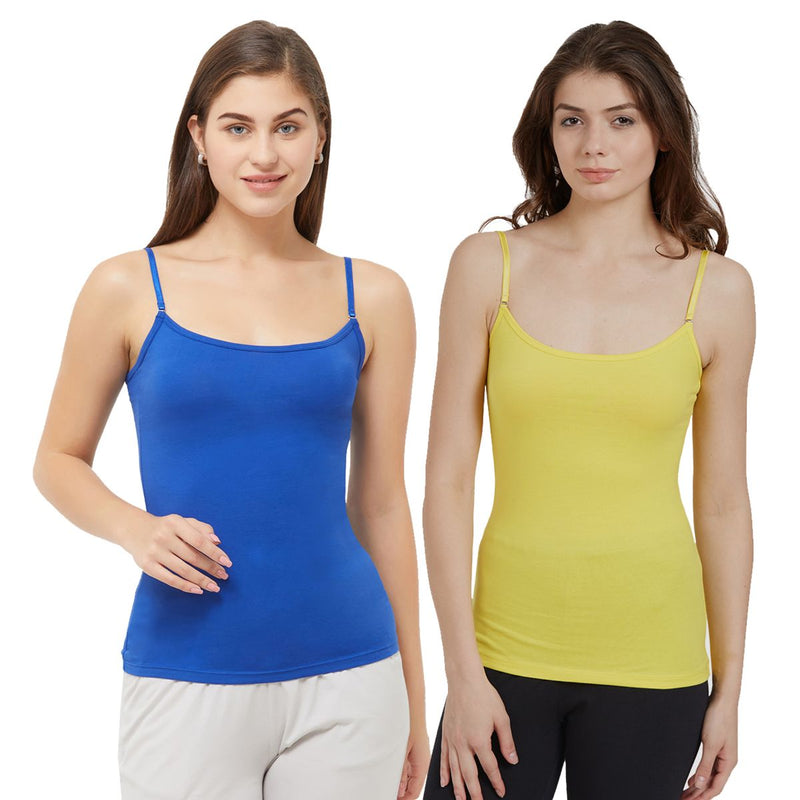 Solid Cotton spandex Camisole-SC-7-(PACK OF 2)